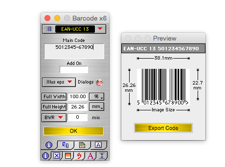 screenshot of BARCODE X